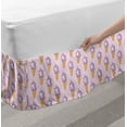 thumbnail image 2 of Pink Polka Dots Bed Skirt, Repeating Pattern with Unicorn Ice Cream top of Waffle Cones, Elastic Bedskirt Dust Ruffle Wrap Around for Bedding Decor, 4 Sizes, Baby Pink and Multicolor, by Ambesonne, 2 of 2
