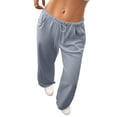 thumbnail image 2 of WULMLEO Baggy Wide Leg Sweatpants Women Lightweight Low Rise Sweatpants with Pockets Spring Comfy Yoga Pants Cotton Joggers Light Gray XL, 2 of 6