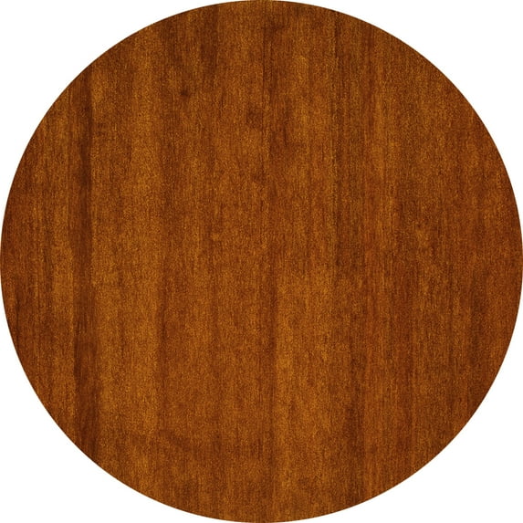 Ahgly Company Indoor Round Abstract Yellow Contemporary Area Rugs, 3' Round
