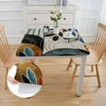 thumbnail image 2 of Acheng Circles Leaves Art Deco Square Tablecloth with Elastic Edge 100% Polyester Fiber 36*36, 2 of 8