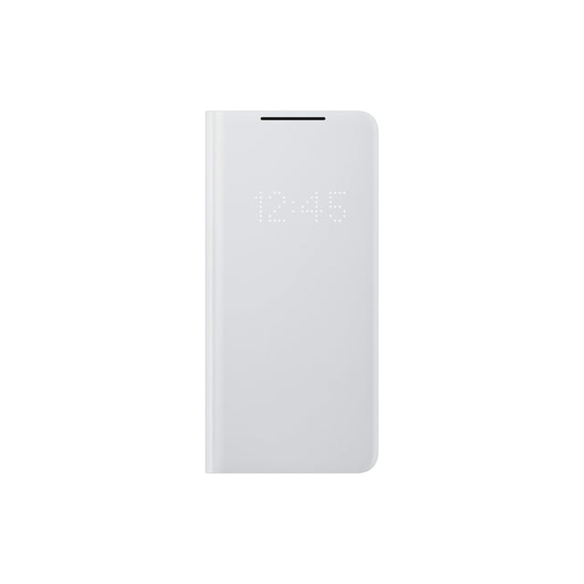Funda tipo cartera para Samsung Galaxy S21 Ultra LED, color gris