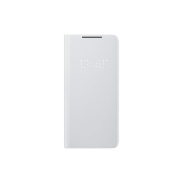 Funda tipo cartera para Samsung Galaxy S21 Ultra LED, color gris