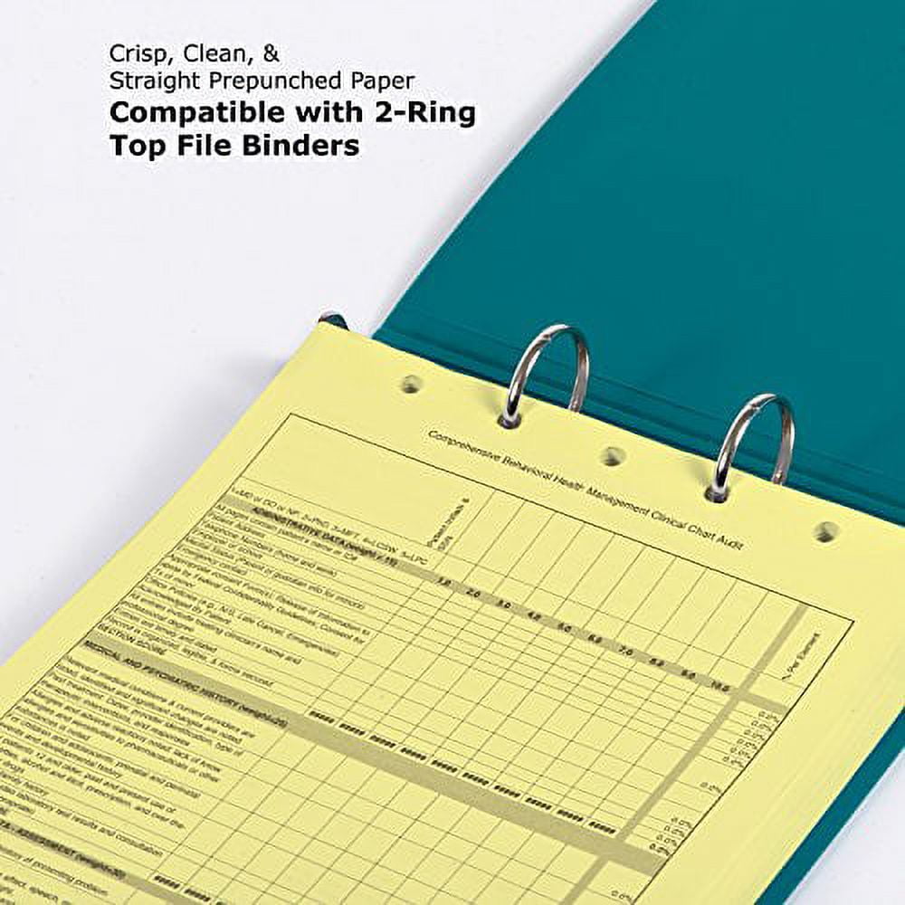 PrintWorks Professional Pre Punched Paper, 2 Hole Punch Top For 2 Ring  Binders & 2 Ring Clipboards & Fastener File Folders, 8.5 x 11, 20 lb., 500