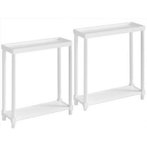 NewRidge Home Goods  Harrison Narrow Side Table, White, Set of 2