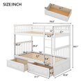 thumbnail image 4 of Twin over Twin Bunk Bed with Drawers, Convertible Beds, White, 4 of 12