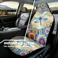 thumbnail image 4 of Yuyamidu Boho Flowers Car Front Seat Covers 2 pcs Set Dragonfly Vehicle Seat Protective Covers, Fit Most Cars, Sedan, Truck, SUV, Van, 4 of 7