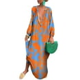 thumbnail image 1 of Innerwin Dress Button Down Women Maxi Dresses Autumn Long Sleeve Loose Orange XL, 1 of 2