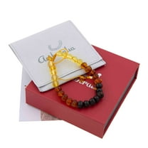 Amberalia Adjustable Adult Baltic Amber Bracelet, helps in pain relief - boost immune system - ONE SIZE FITS MOST - Polish Rainbow