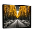 thumbnail image 2 of Designart "Yellow Forest Journey A Scenic Road V" Landscapes Floater Framed Wall Art Print, 2 of 7