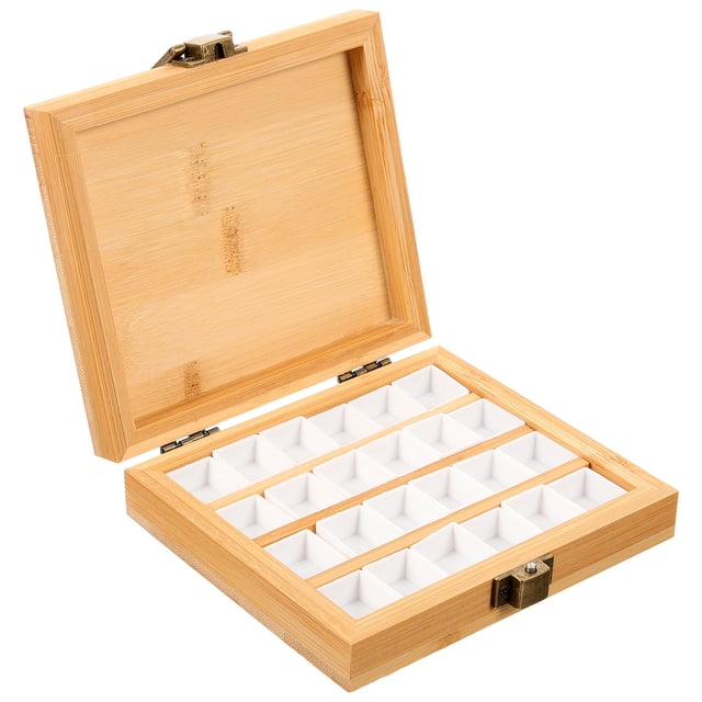 Wood Mixing Plate Watercolor Pigment Box Art Painting Color Mixing Case Portable Color Holder