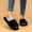 Black, variant on uublik Open Toe Fuzzy Slippers for Women Open Toe Memory Foam House Shoes Indoor Outdoor Non Slip House Slides, Black