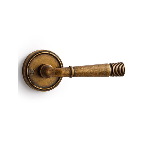 SORWDUERM 1 Pack Antique Brass Door Lever Passage Door Levers Interior Door Handle for Hall and Closet,Zinc Alloy
