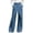 142#Blue, variant on Women's Dreesy Straight Leg Jeans Elegant High Waisted Loose Fit Business Casual Wrap Denim Trousers Blue 2XL