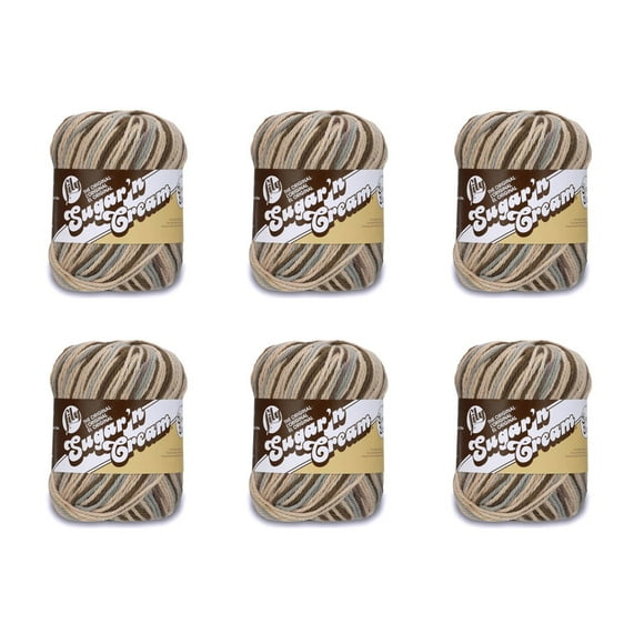 Lily Sugar'N Cream Super Size Earth Yarn - 6 Pack of 85g/3oz - Cotton - 4 Medium (Worsted) - 150 Yards - Knitting/Crochet