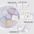 thumbnail image 6 of 5 Pairs Womens Floral Cotton Socks Vintage Patterned Crew Socks Novelty Ankle Ruffled Warm Casual Dress Socks, 6 of 7