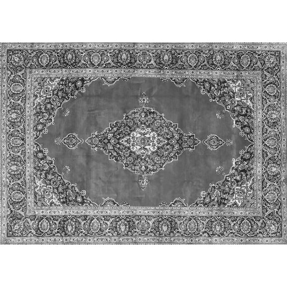 Ahgly Company Indoor Rectangle Medallion Gray Traditional Area Rugs, 2' x 5'