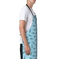 thumbnail image 3 of Fuzoiu Cute Shark Print Adjustable Waterproof Apron with Pockets,Waterproof Apron for Cooking, Gardening, and Art Projects, 3 of 8
