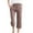 Brown, variant on Lolmot Womens Capri Summer Cotton Linen Pants Solid Casual Cropped Trousers Elastric Waist Drawstring Pockets Beach Capris on Clearance