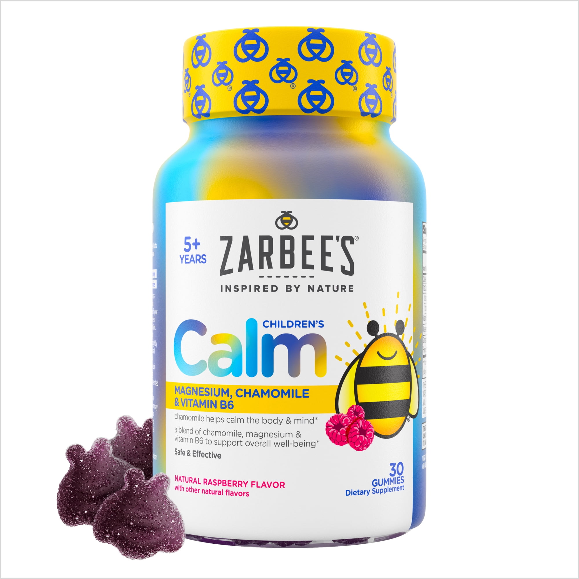 Zarbee's Children's Calm Gummies, Natural Raspberry Flavor, 30 Count