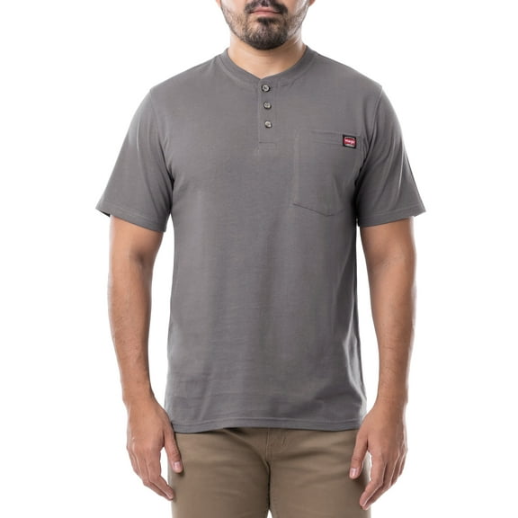 Wrangler Workwear Men's Short Sleeve Pocket Henley T-Shirt, Sizes S-5XL