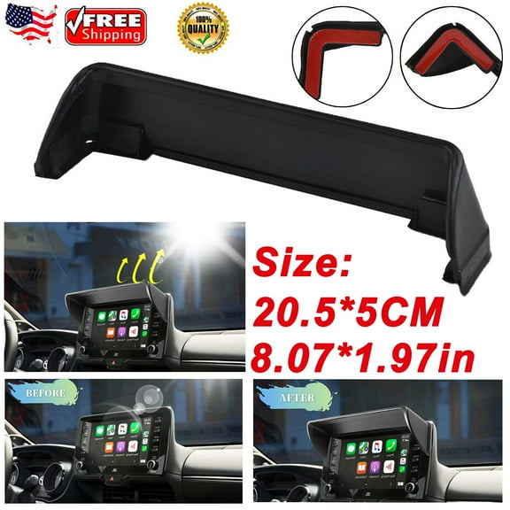 Black Car GPS Navigation Hood Visor Radio Sun-Shade,Anti-Glare Cover Accessories 20*5CM