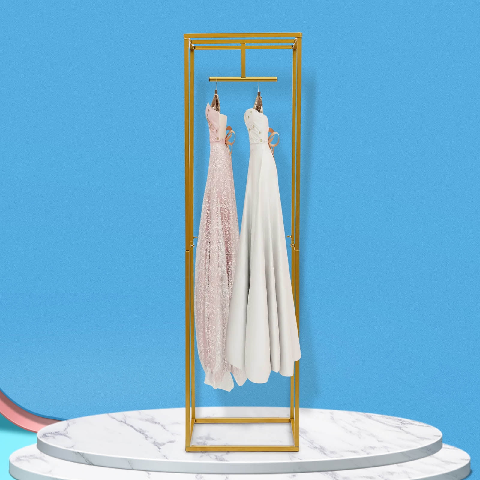 Loyalheartdy Gold Clothes Rack Freestanding Dress Bridal Garment Rack