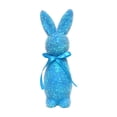 thumbnail image 3 of 6Pcs 9.64Inch Easter Glitter Foam Bunny Figurine with Ribbon Bow, Table Centerpiece for Spring Party Easter Supplies, 3 of 9