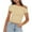 Khaki, variant on Lovskoo Crop Tops Summer Tops for Women 2024 Off Shoulder Short Sleeve Solid Color Backless Lace Up Top T Shirt Black