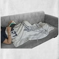 thumbnail image 6 of London Soft Flannel Fleece Throw Blanket, Tower Bridge in London British Architecture International Culture Illustration, Cozy Plush for Indoor and Outdoor Use, 70" x 90", Black White, by Ambesonne, 6 of 6