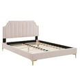 thumbnail image 3 of Modway Sienna Performance Velvet Twin Platform Bed in Pink, 3 of 10