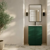 St. Tropez 24" Freestanding Bathroom Vanity in Green Oak with Sink Top