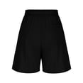 thumbnail image 6 of RYRJJ Womens Cotton Sweat Shorts Casual Summer Loose Athletic Short Pants Drawstring Waist Lounge Running Yoga Shorts with Pockets(Black,S), 6 of 7