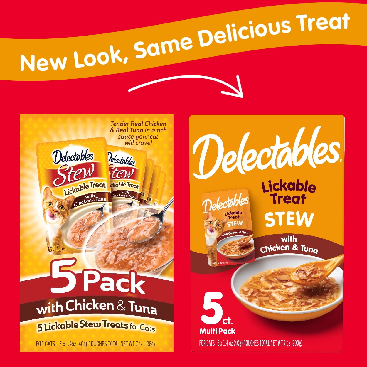 Hartz Delectables Stew Lickable Wet Cat Treats, Chicken & Tuna, 5 Pack