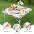 thumbnail image 4 of Square Tablecloth with Elastic Edges 34 * 34 Inch Pioneer Waterproof Vintage Pink Floral Table Cover Washable Indoor and Outdoor for Party Kitchen Dinner Banquet Patio Picnic, 4 of 6