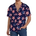 thumbnail image 1 of Balery American Stars Camisa Casual de Manga Corta con Botones para Hombre, Texturizada, Estilo Cubano, para Playa, Verano-Small, 1 of 5