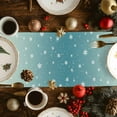 thumbnail image 5 of Teal Snowman Christmas Dresser Scarf Farmhouse, Dining Table Decorations for Wedding/Parties, Xmas Tree Snowflake Elk Winter Table Runner 90 Inches Long for Kitchen Dining, 13 x 90 In, 5 of 9