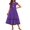 Bright Purple, variant on Arshiner Girls Summer Maxi Dresses Short Sleeve Casual Flowy Tiered A-Line Dress with Pockets