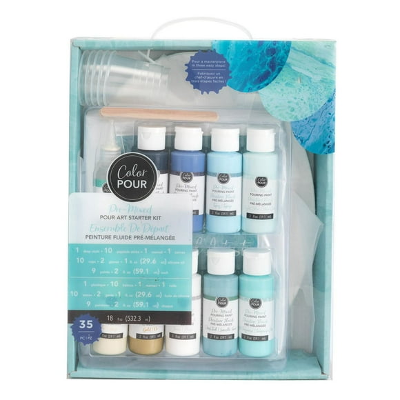 Color Pour Pre Mixed Pour Art Starter Kit, Pour Art Starter Kit