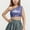Blue, variant on Kids Girls Dance Crop Tops One-Shoulder Sequins Jazz Hip Hop Stage Performance Tank Vest Stage Dancewear