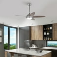 thumbnail image 4 of Patiojoy 52" Ceiling Fan with Light and Remote Control Indoor Modern Ceiling Fan with Quiet Reversible ETL Motor Silver, 4 of 10