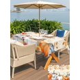 thumbnail image 4 of Outdoor Tablecloth with Umbrella Hole and Zipper, Fall Orange Blue Rectangle Table Cloth 54x80 Inch Waterproof Tablecloth, Autumn Thanksgiving Floral Botanical Picnic Table Cover for Patio Camping, 4 of 7