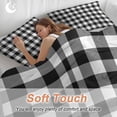 thumbnail image 4 of 3 Piece Black White Plaid Duvet Cover Set California King,Microfiber Comforter/Quilt Cover with Corner Ties and 2 Pillowcases,Gradient Geometric Buffalo Checkered Soft Bedding with Zipper Closure, 4 of 8