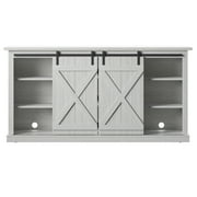 TwinStar Home Farmhouse TV Stand with Sliding Barn Doors for TVs up to 70, Sargent Oak