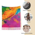 thumbnail image 6 of Cauagu Colorful Parrot Jungle Dream A Print Women Wrap Shawl tassels Scarves Retro Scarf 77.6"X28.3", 6 of 8