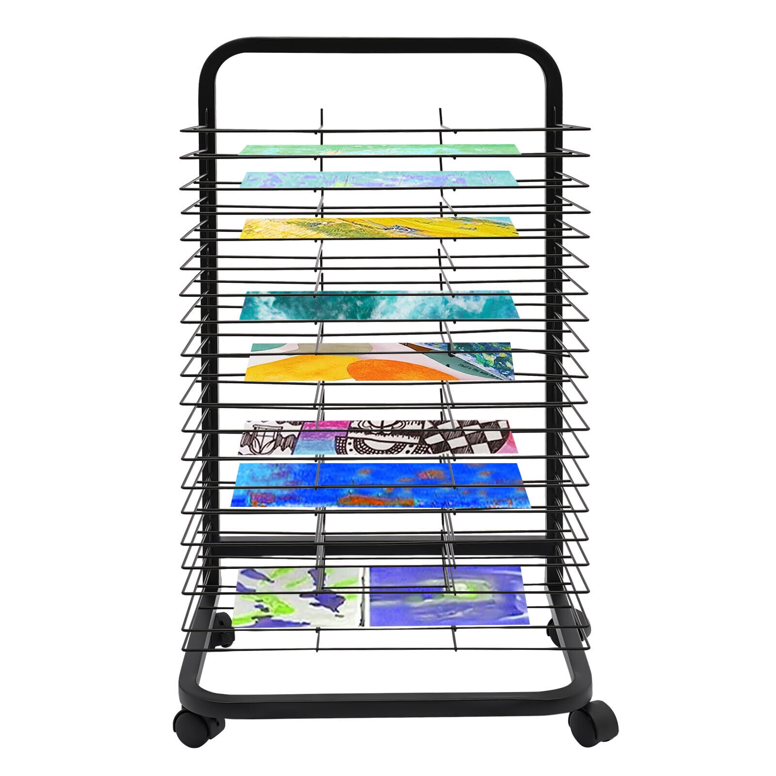 ODOXIA Art Drying Rack for Classroom, Functional & Mobile Paint Drying  Rack, 19 Removable Shelves, Canvas Rack Art Storage, Painting Drying  Rack with Wheels
