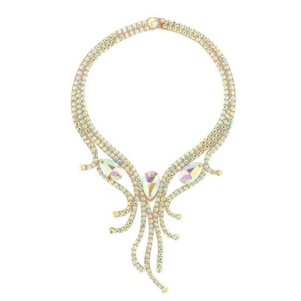 Collar de danza del vientre, joyería para escenario, actuación, cumpleaños, boda, fiesta brillante Estilo C