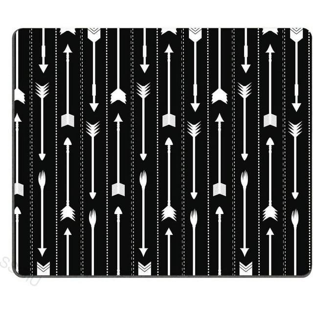 Custom Geometric Gaming Mouse Pad Black Arrow Design, Unique Decorative Mouse Pad for Desk, Precision and Style Combined