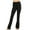 Black, variant on Womens Solid Foldover Lounge Flared Cotton Yoga Pants