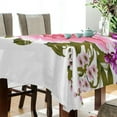 thumbnail image 3 of Flowers Pattern Rectangle Tablecloth, Dust Proof Anti Wrinkle Wipeable Table Cloth Tabletop for of Dinner Kitchen Wedding Holiday Party 54"x72" Home Decor, 3 of 7