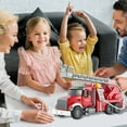 thumbnail image 3 of Blukids Fire Truck Aerial Ladder Toy,Rescue Toy Truck with Water Spray Function and Sound & Light,Fire Truck Toy for 4 5 6 7 8 9 Year Old Boy Toy(Red), 3 of 7
